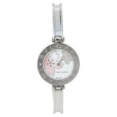 Bvlgari Mother of Pearl Motif Diamond Stainless Steel Women's Wristwatch 22 mm