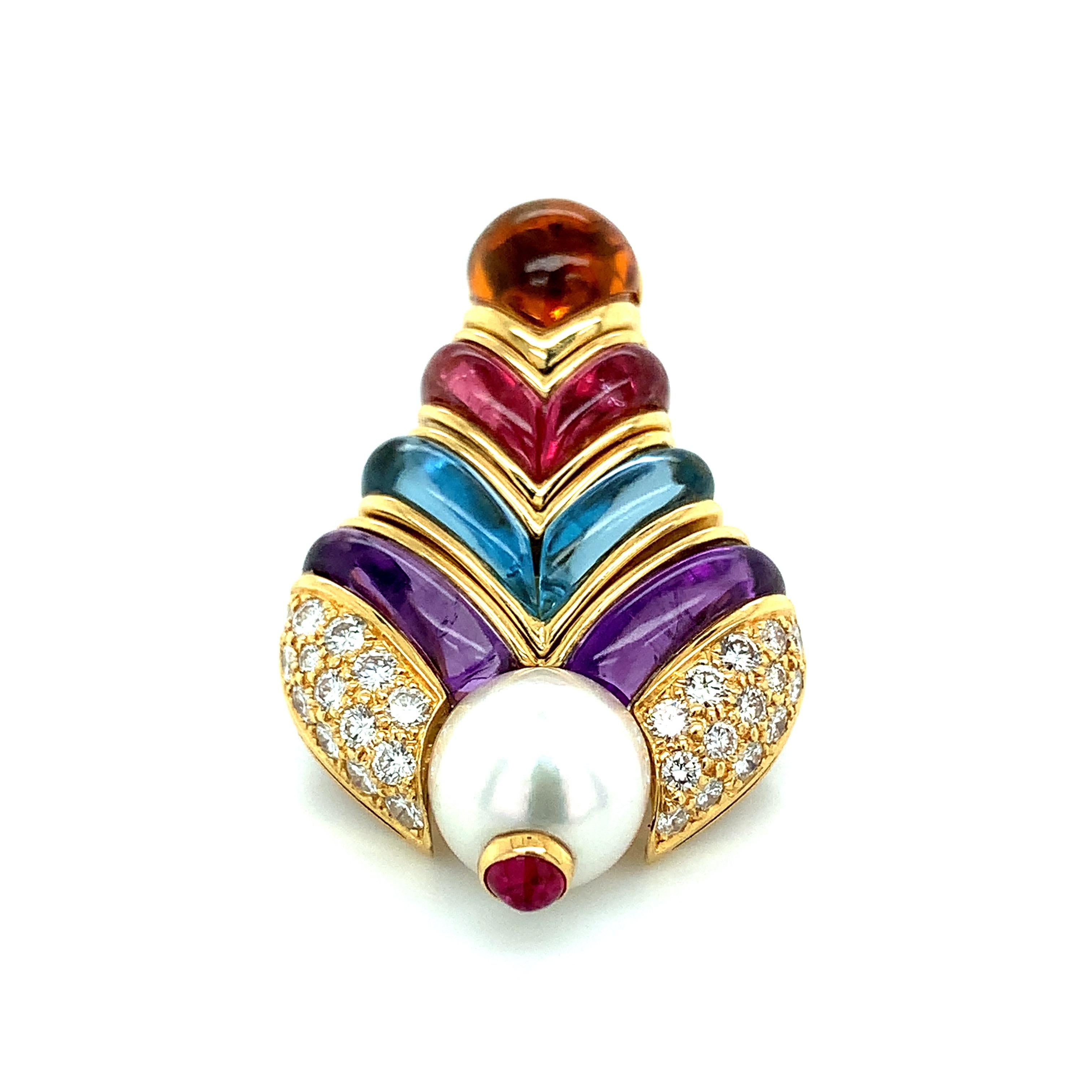 Women's Bvlgari Multi-Color Stones Earrings 