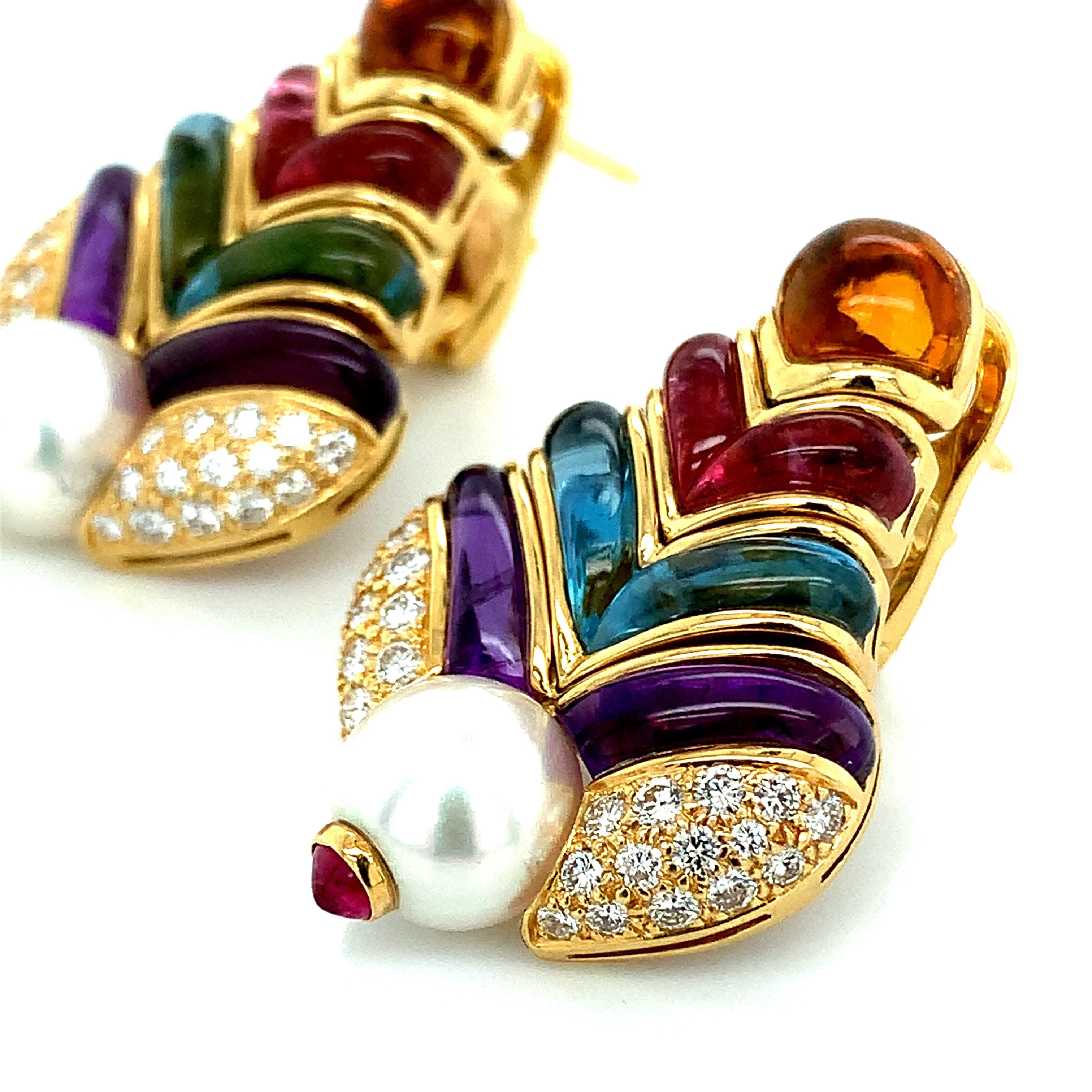 Bvlgari Multi-Color Stones Earrings  1