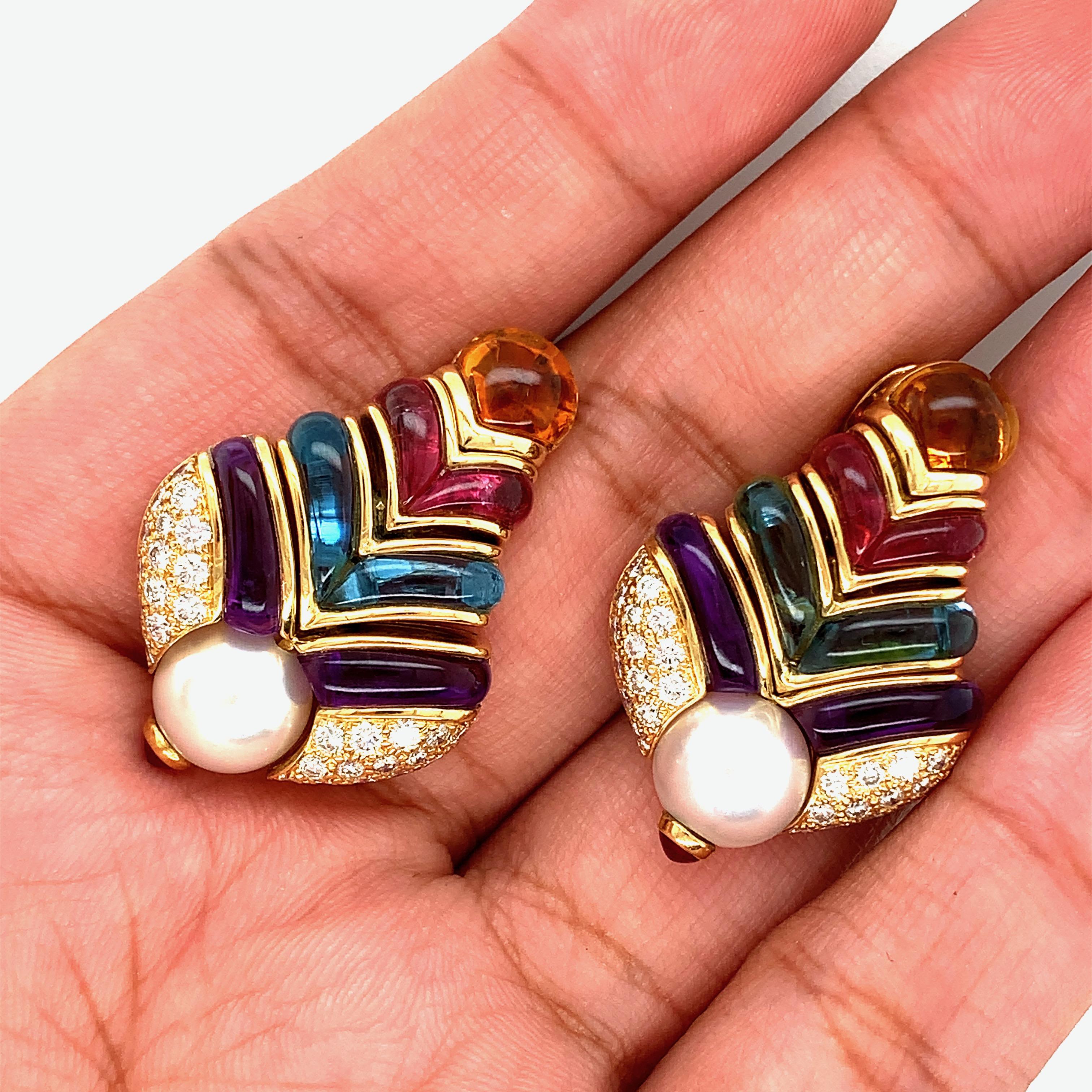 Bvlgari Multi-Color Stones Earrings  3