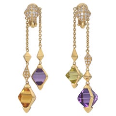 Bvlgari Multi-Gem Dangle Earrings