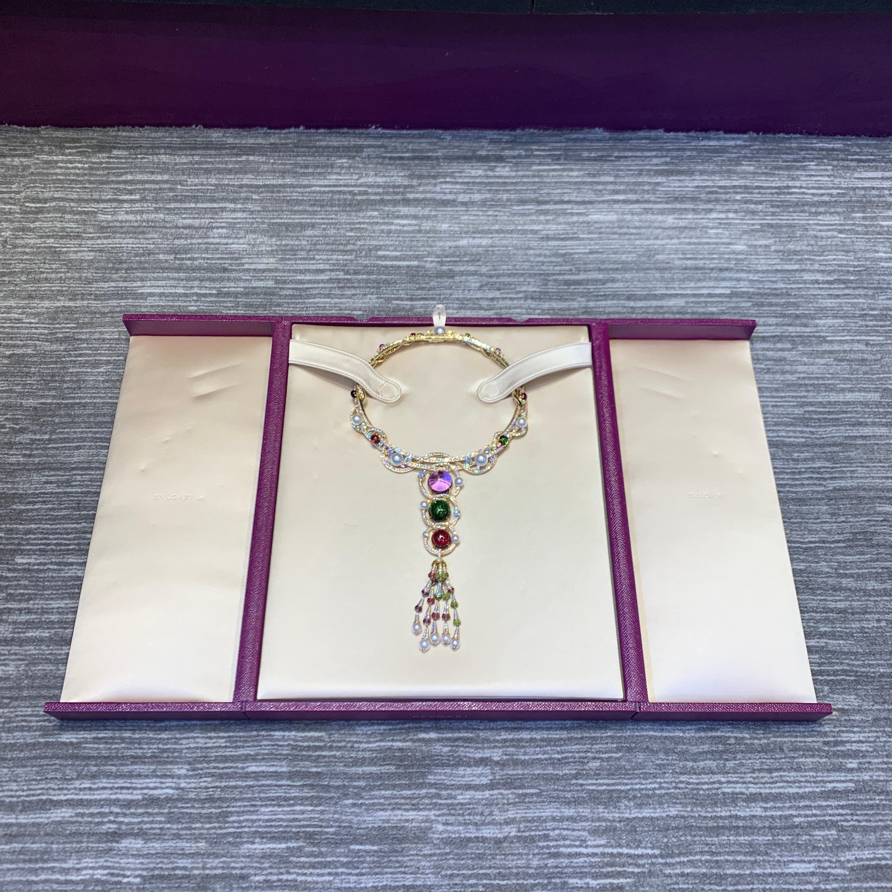 Bvlgari Multi Gem & Diamond Tassel Necklace 11