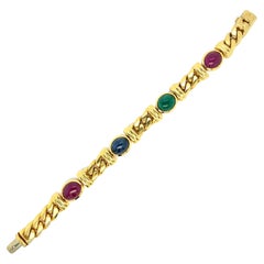 Bvlgari Multi-Gem Gold Link Bracelet