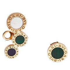 Bvlgari Multi Gemstone 18K Rose Gold Two Single Earrings