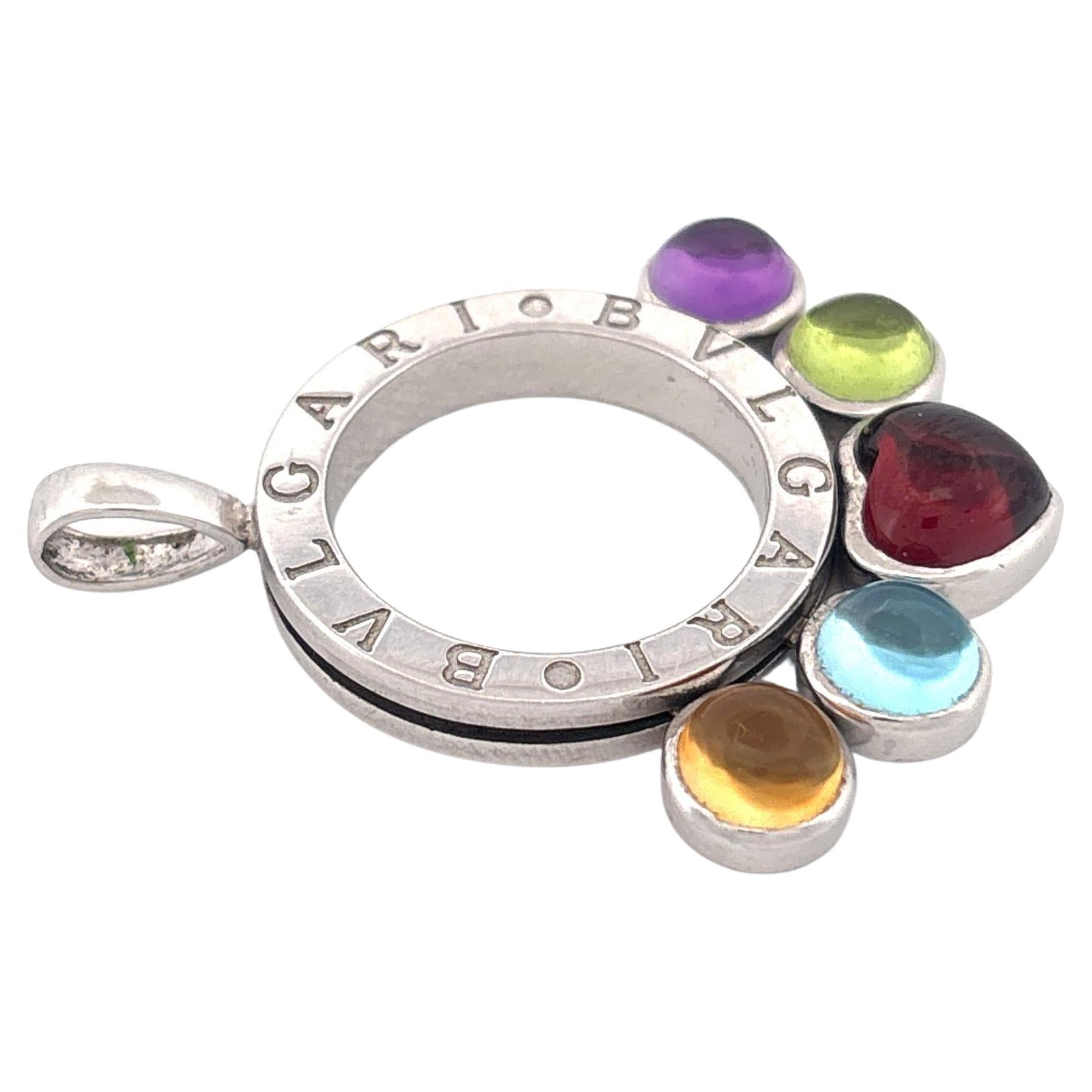 BVLGARI Multi Gemstone Pendant Necklace For Sale