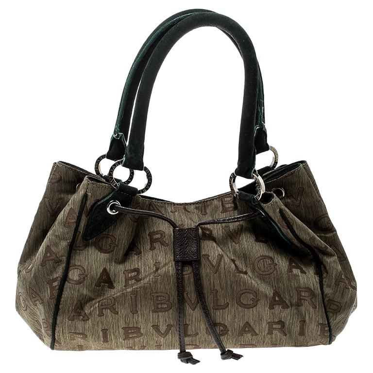 Bvlgari Multicolor Fabric and Suede Signature Tote