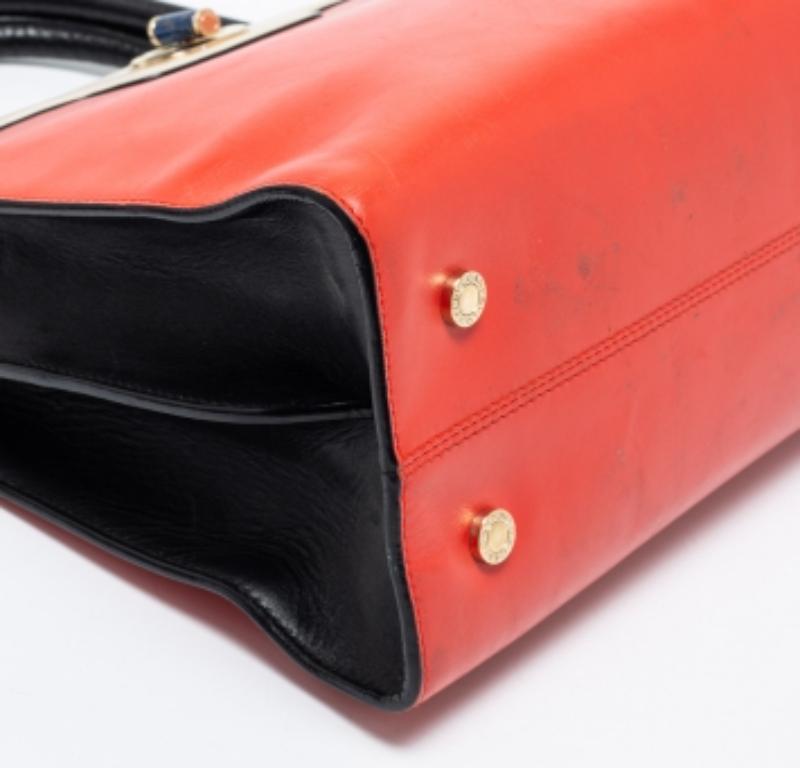 Bvlgari Multicolor Leather Isabella Rossellini Tote In Fair Condition For Sale In Dubai, Al Qouz 2