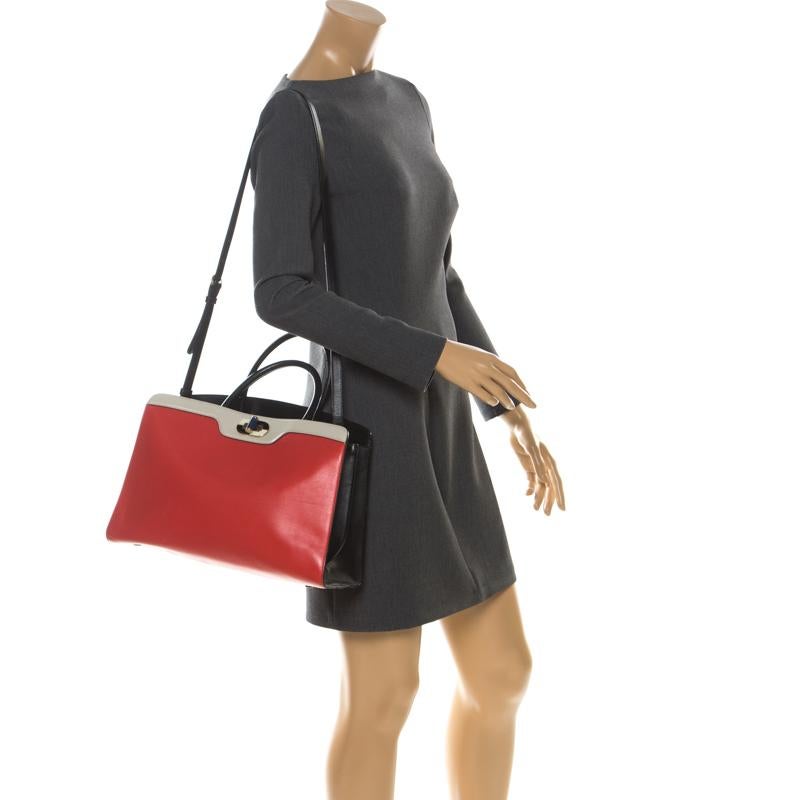 Red Bvlgari Multicolor Leather Large Isabella Rossellini Tote