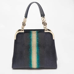 Bvlgari Cartera con Marco Lateral Metálico Pitón Multicolor