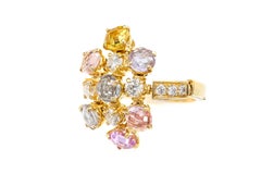 Bvlgari Multicolor Sapphire and Diamond Cluster Ring