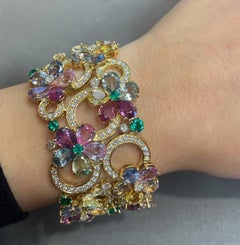 Bracciale Bvlgari con zaffiro e smeraldo multicolore