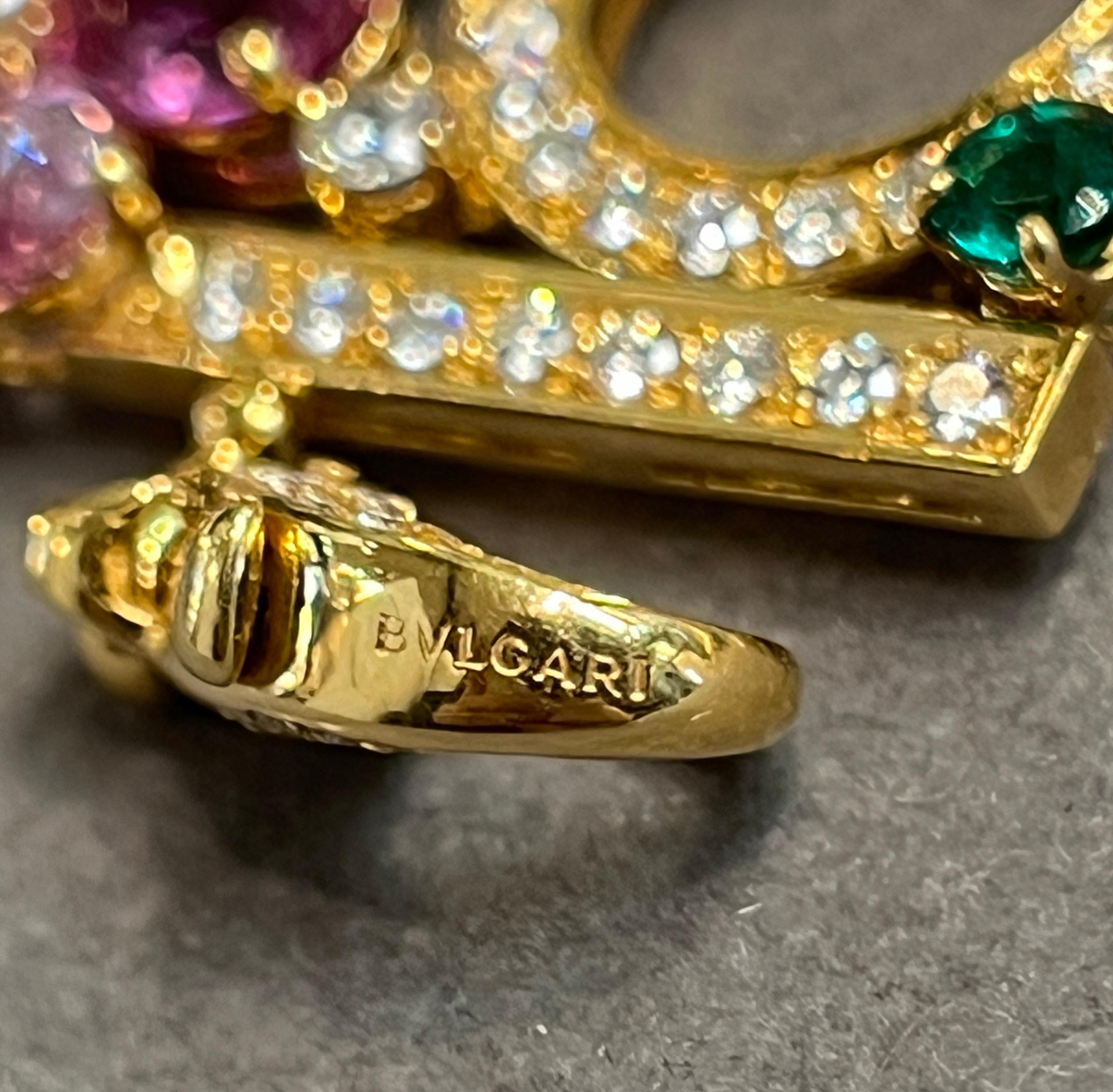 Bvlgari Mehrfarbiges Saphir- und Smaragdarmband im Angebot 1