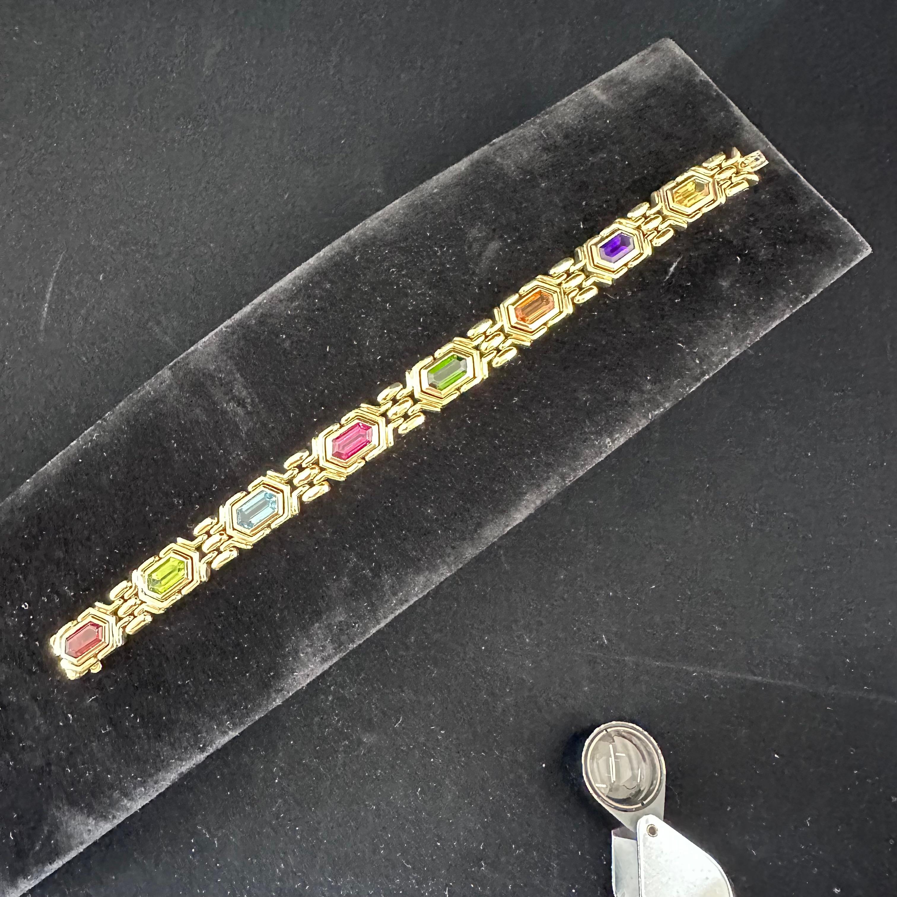 Bvlgari Bracelet multicolore en or jaune 18 carats  en vente 5