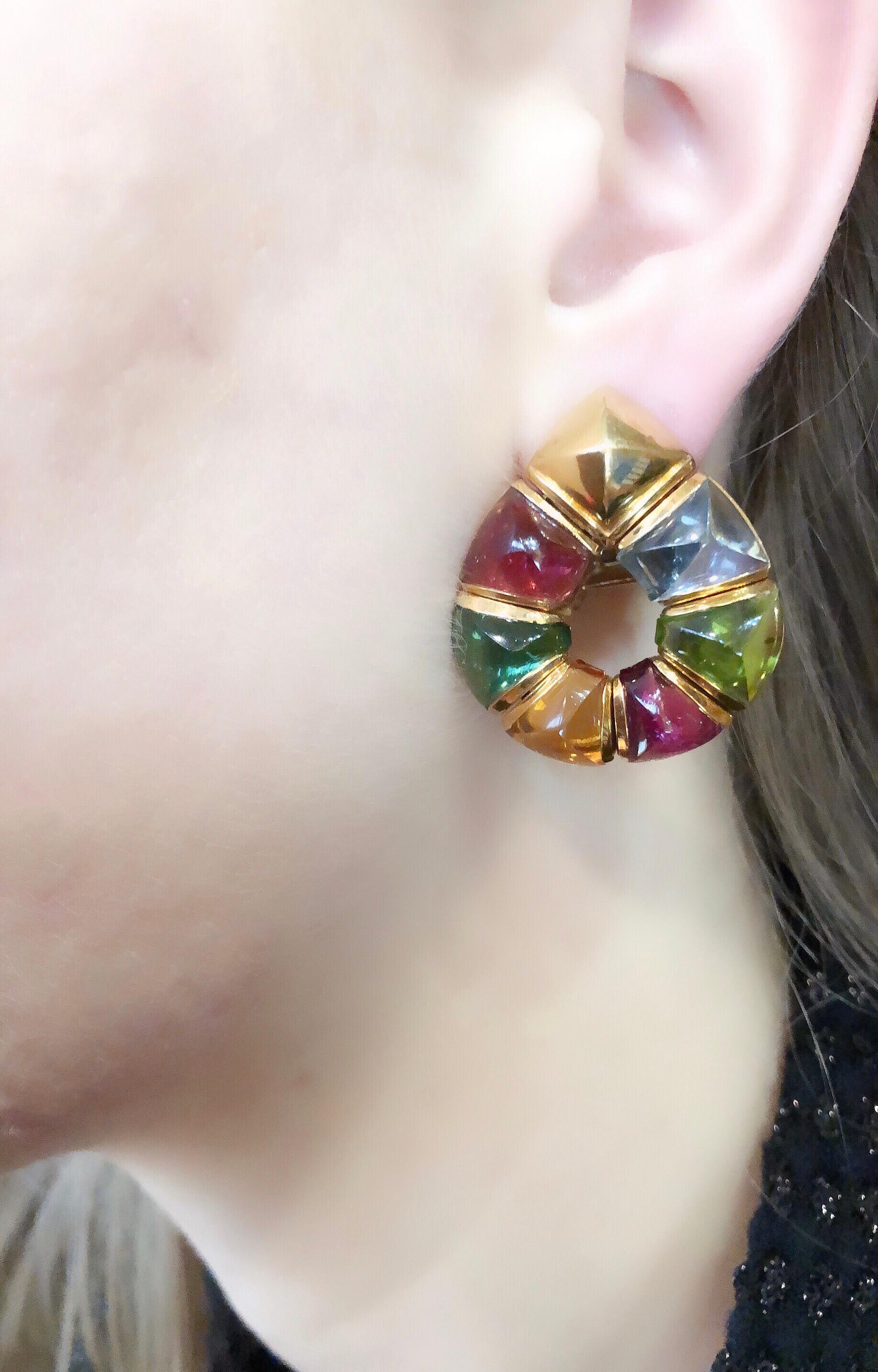 Women's Bulgari Multicolored Stones Earrings
