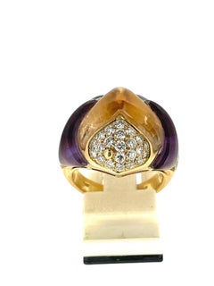 Bvlgari Naturalia Gem Set 18K Gold Ring (1980's) Bulgari