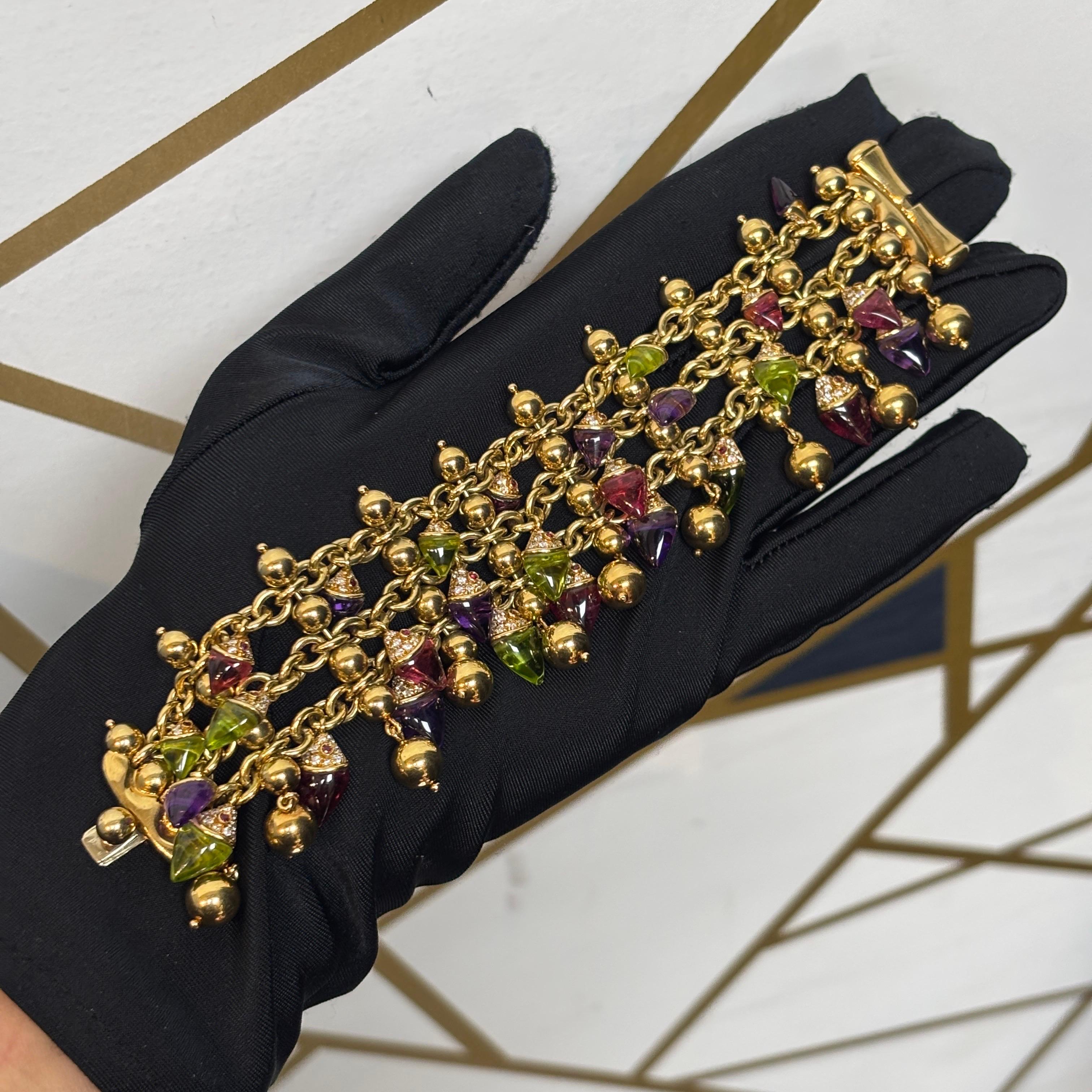 Bvlgari Naturalia Pulsera Pez Multi Gema en Excelente estado para la venta en New York, NY