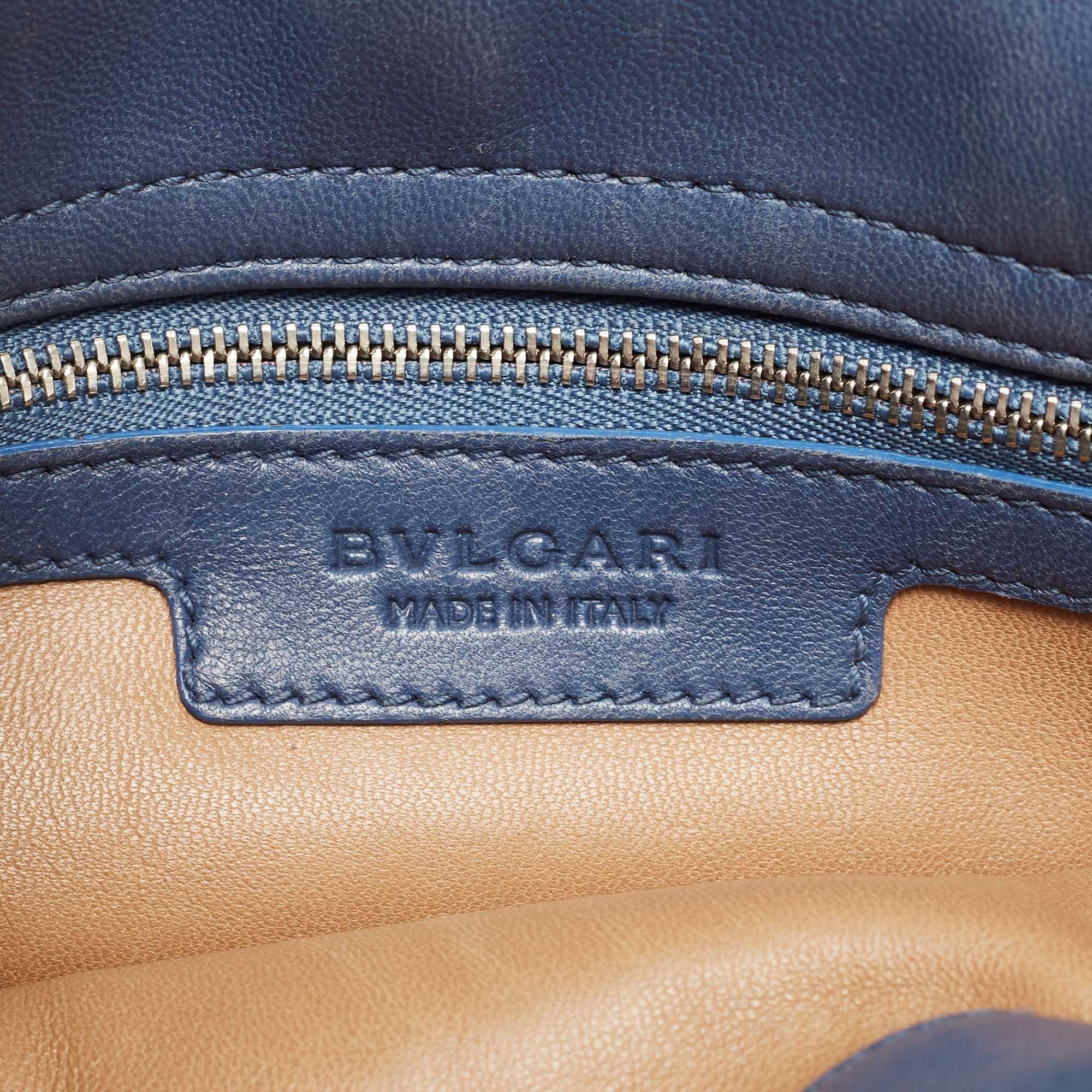 Bvlgari Navy Blue Leather Twistino Tina Satchel 10