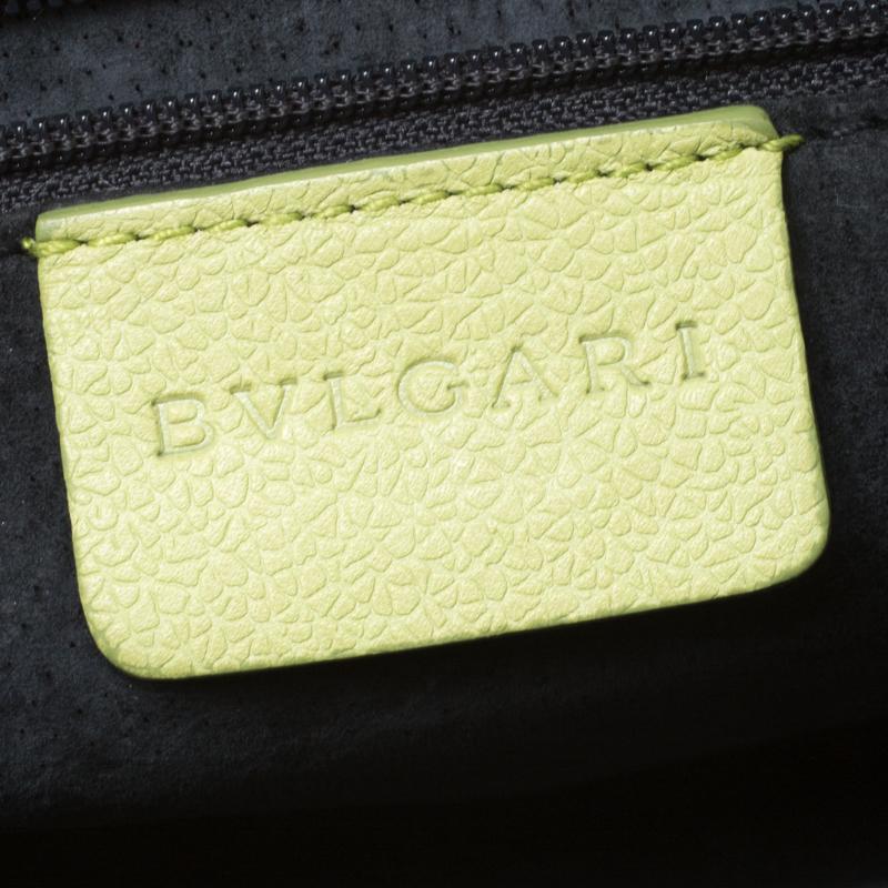 Bvlgari Neon Green Leather Flap Satchel 1