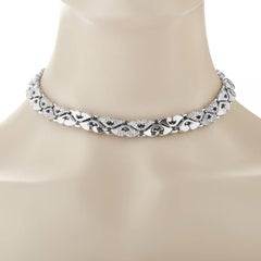 Bvlgari Nuvole 18 Karat White Gold Diamond Pave Choker Necklace