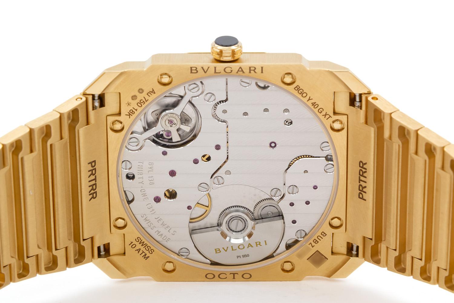 Bvlgari Octo Finissimo 103812 Or jaune 18k Cadran bleu Montre automatique 40mm BNP en vente 1