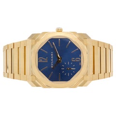 Bvlgari Octo Finissimo 103812 18k Yellow Gold Blue Dial Automatic 40mm Watch BNP