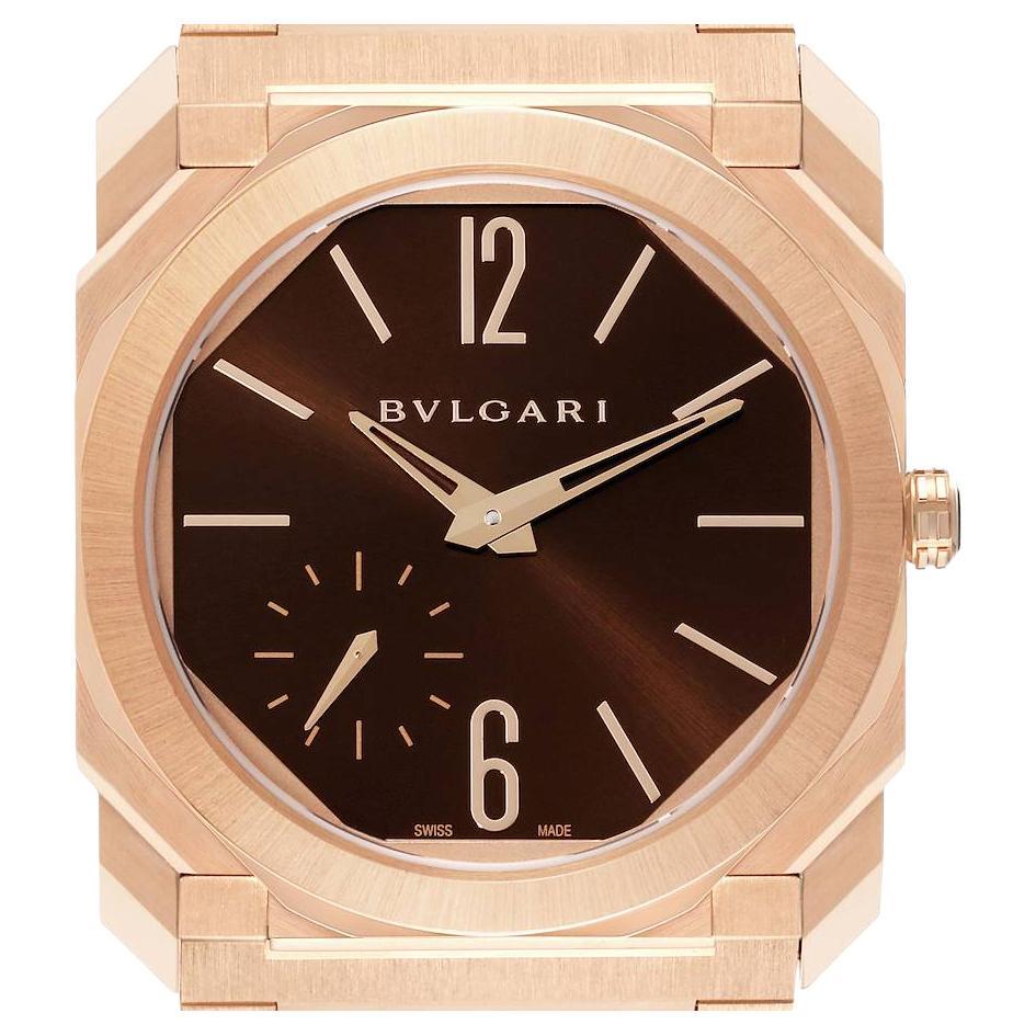 Bvlgari Octo Finissimo Rose Gold Ultra Thin Mens Watch 102912 Box Papers For Sale