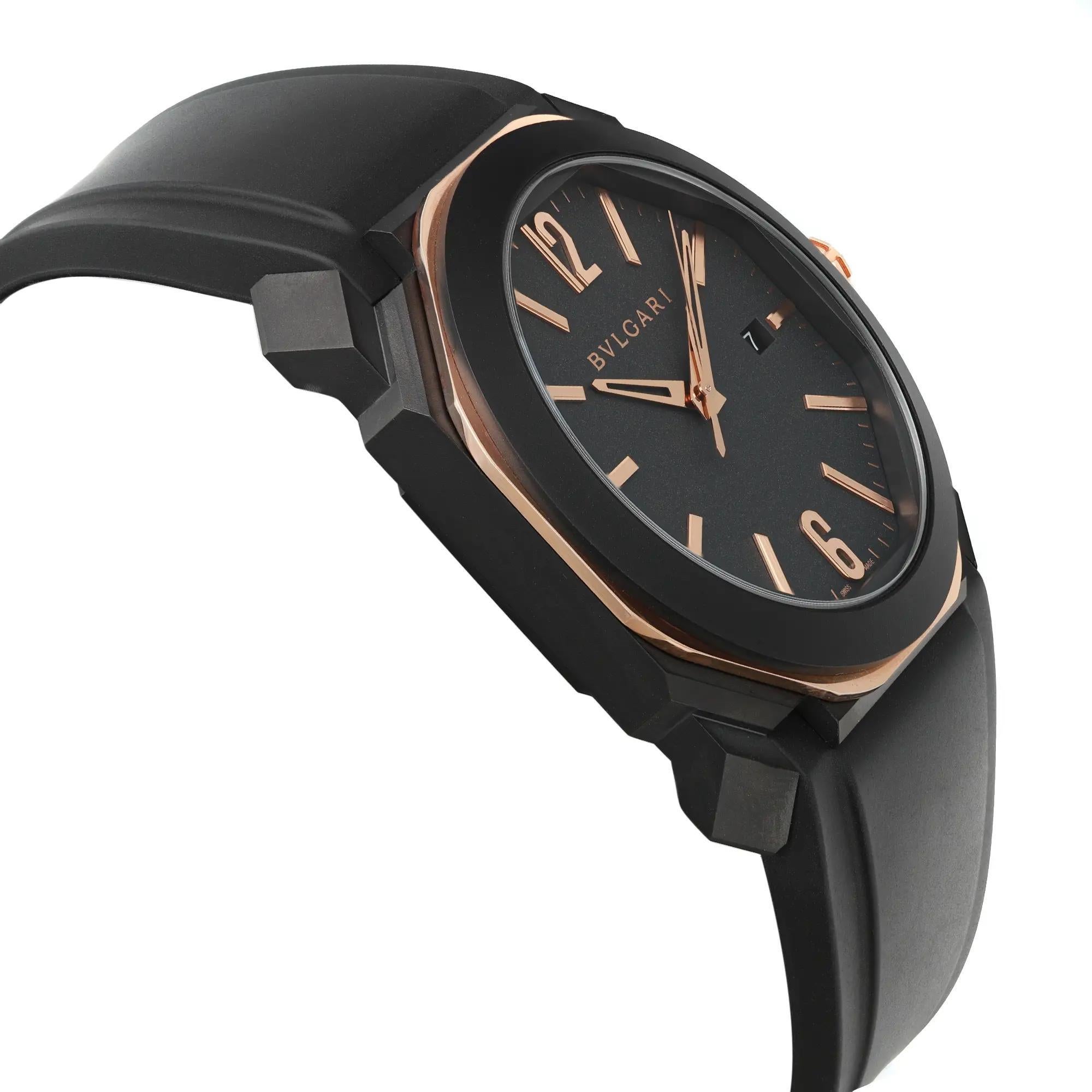 Men's Bvlgari Octo L'Originale 41mm Steel 18K Rose Gold Steel Automatic Watch 103085 For Sale