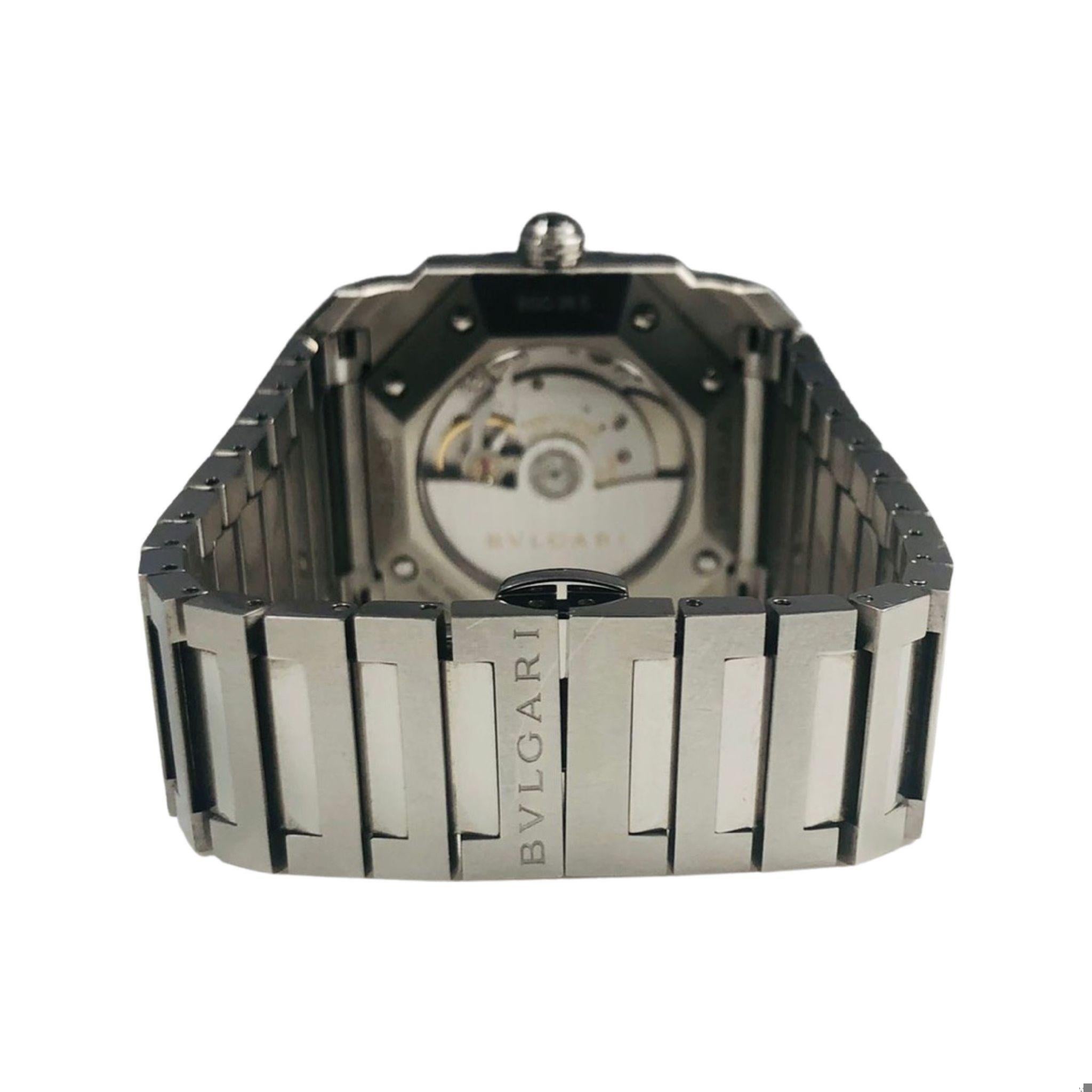 Bvlgari Octo Ref. BGO38S Blue Dial Stainless Steel 40 mm Watch For Sale 1