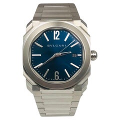 Bvlgari Octo Ref. BGO38S Blue Dial Stainless Steel 40 mm Watch