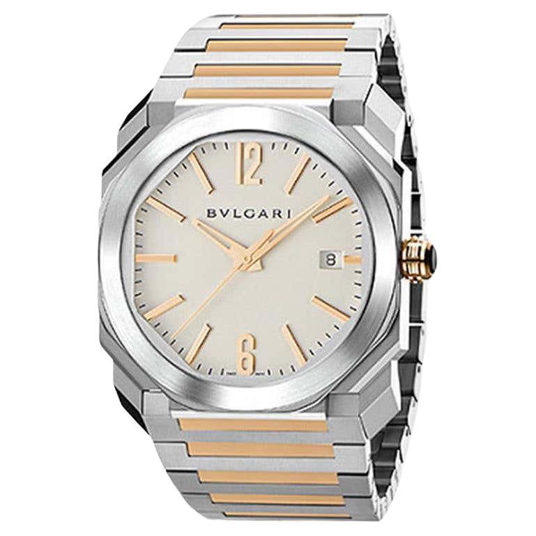 Bvlgari Octo Solotempo Stainless Steel and 18kt Rose Gold Men's Automatic Watch