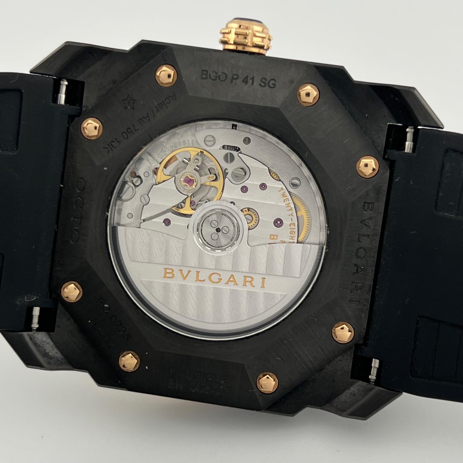 BVLGARI Octo Ultra Nero BGOP41SG 41mm Oro Rosa 18k Acciaio DLC Nero in vendita 2