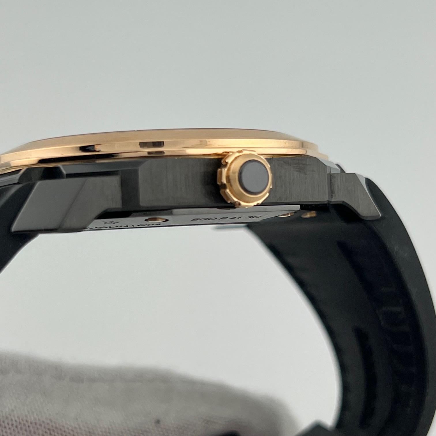 BVLGARI Octo Ultra Nero BGOP41SG 41mm Oro Rosa 18k Acciaio DLC Nero in vendita 3