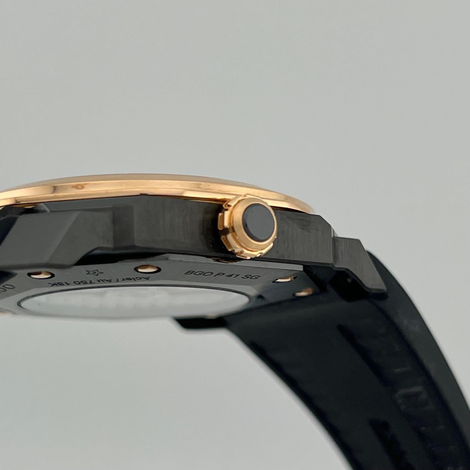 BVLGARI Octo Ultra Nero BGOP41SG 41mm Oro Rosa 18k Acciaio DLC Nero in vendita 4