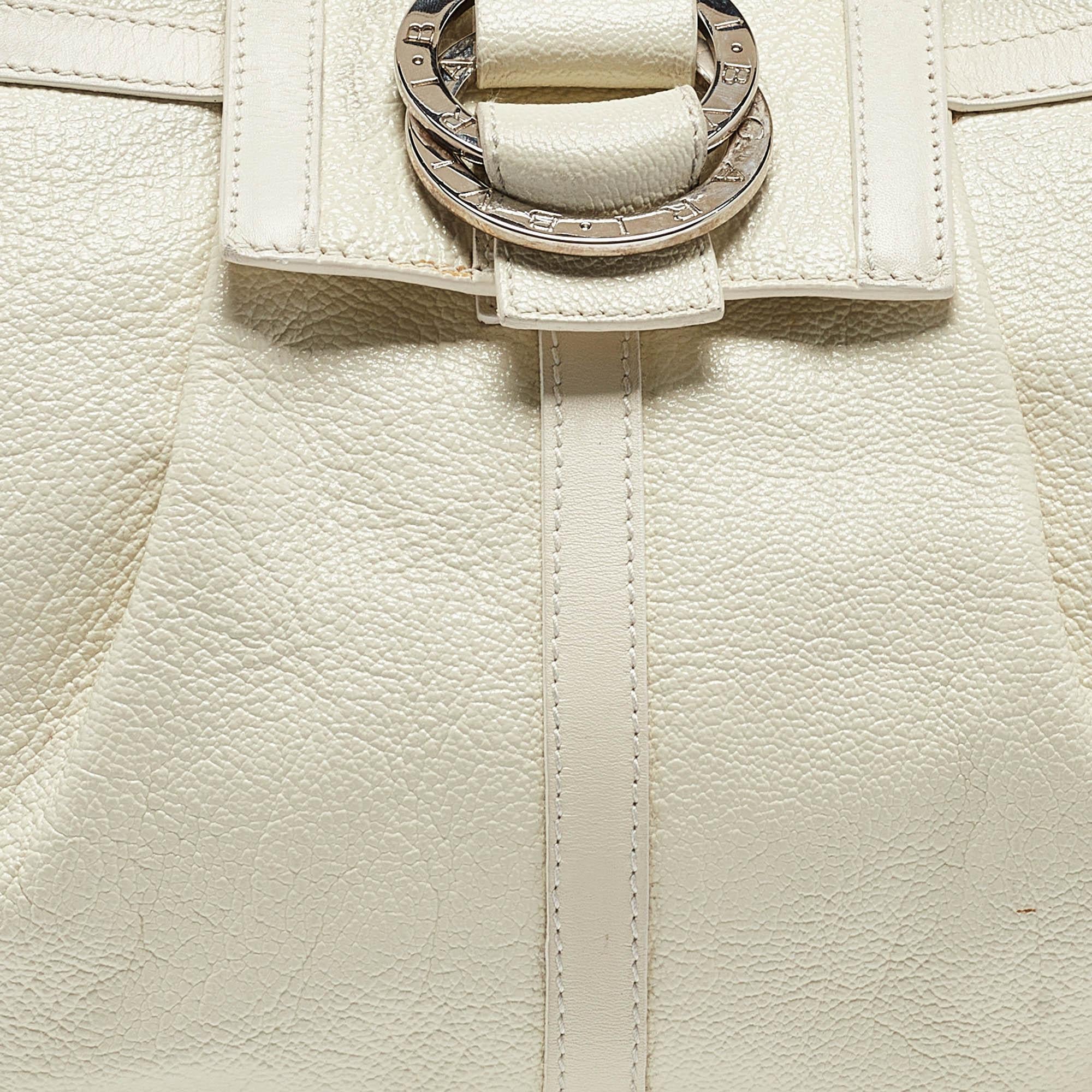 Bvlgari Off White Leather Chandra Shoulder Bag 1