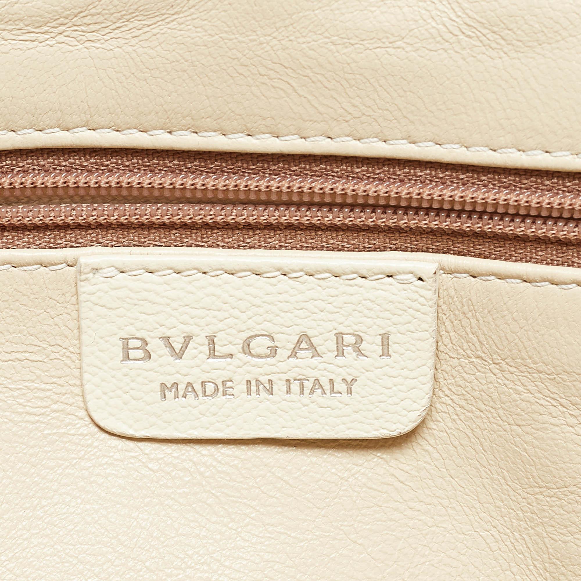 Bvlgari Off White Leather Chandra Shoulder Bag 5