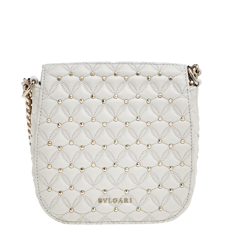 Bvlgari Off-White Leather Quilted Divas' Dream Shoulder Bag 3