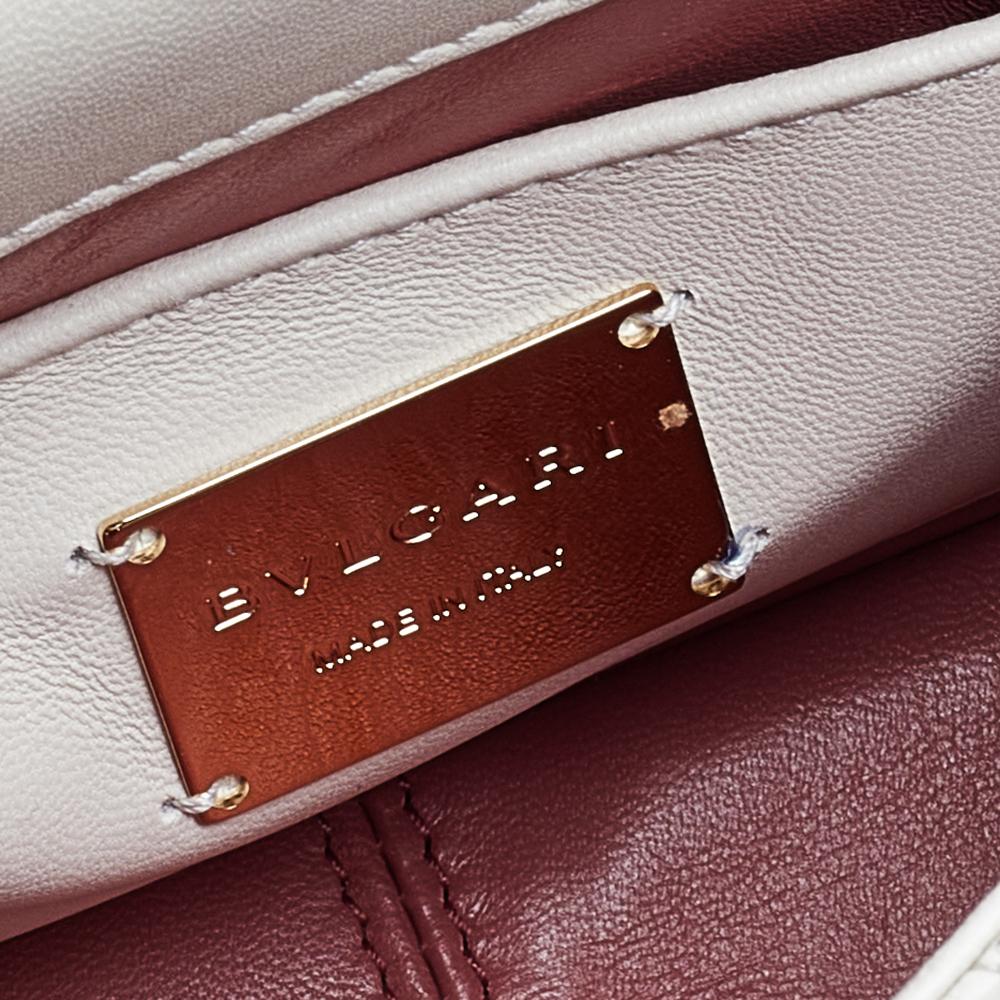Beige Bvlgari Off-White Leather Quilted Divas' Dream Shoulder Bag
