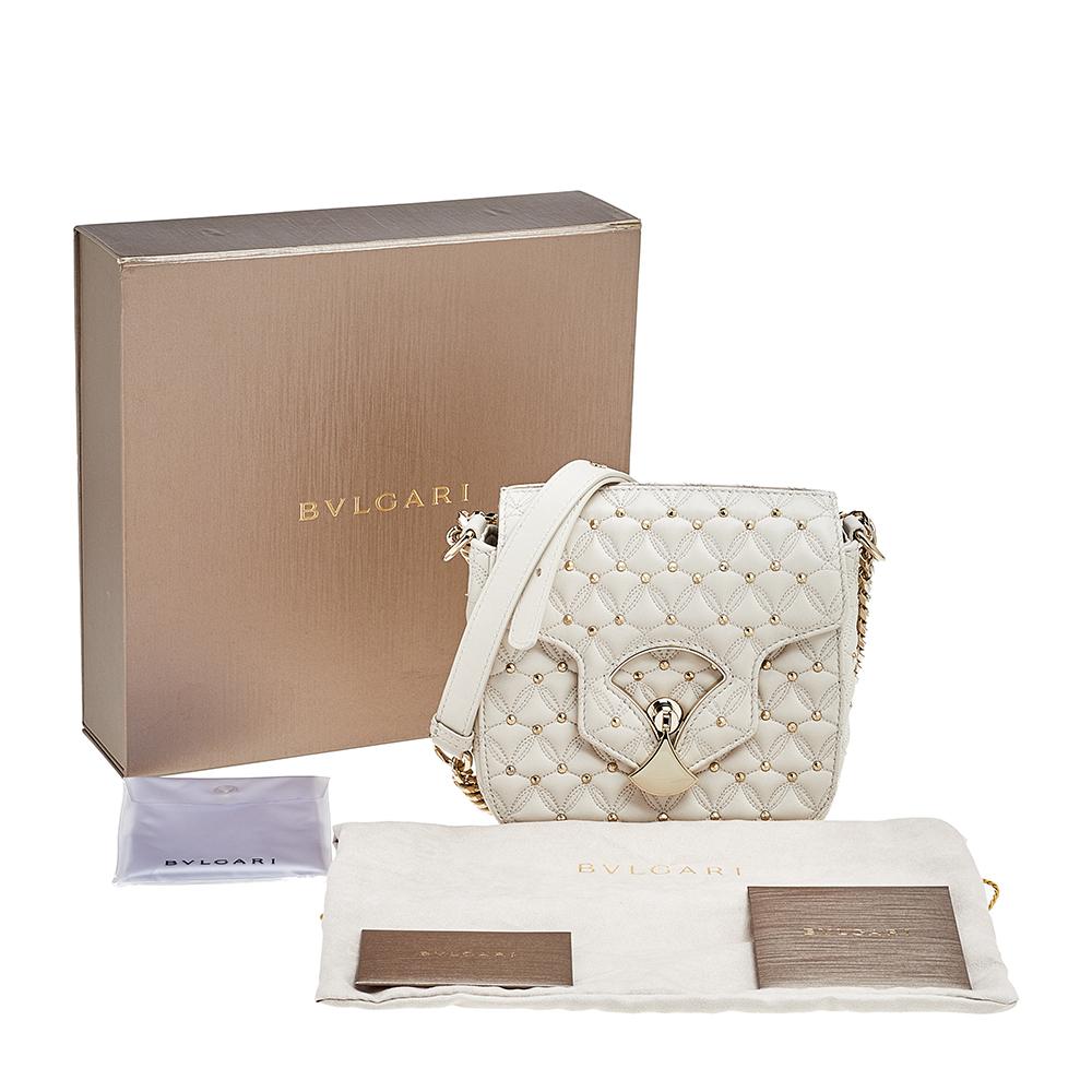 Bvlgari Off-White Leather Quilted Divas' Dream Shoulder Bag 1