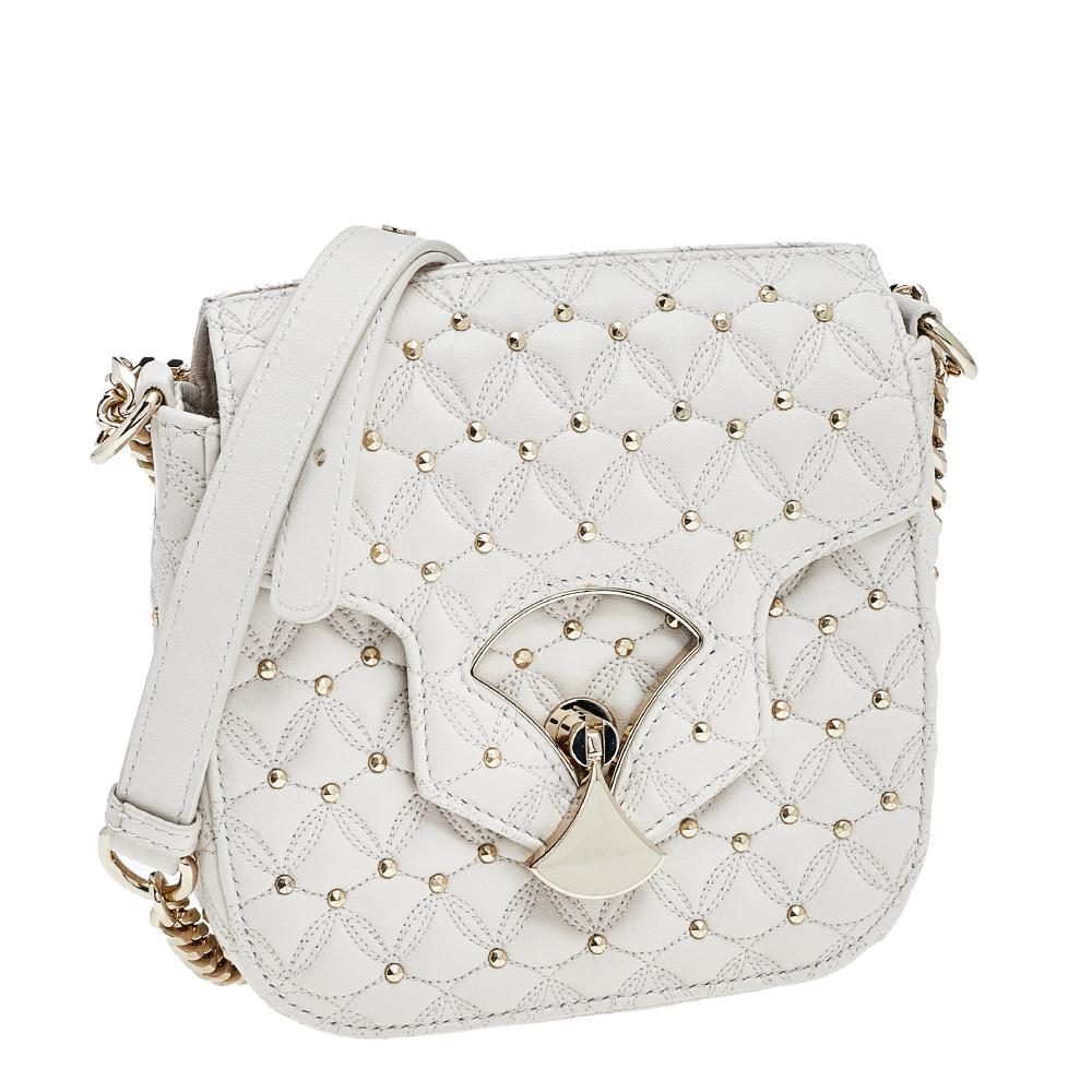 Bvlgari Off-White Leather Quilted Divas' Dream Shoulder Bag 2