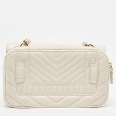 Bvlgari Off White Quilted Leather Serpenti Forever Convertible Belt Bag