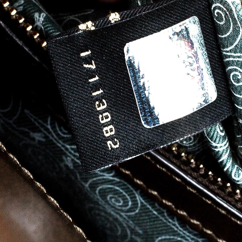 Bvlgari Olive Green Leather Isabella Rossellini Top Handle Bag 5