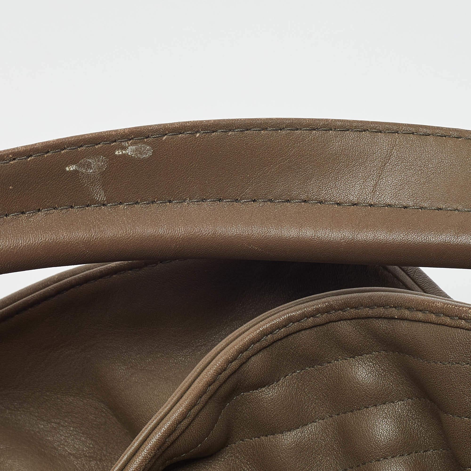 Bvlgari Olive Green Leather Plisse Twist Shoulder Bag For Sale 6