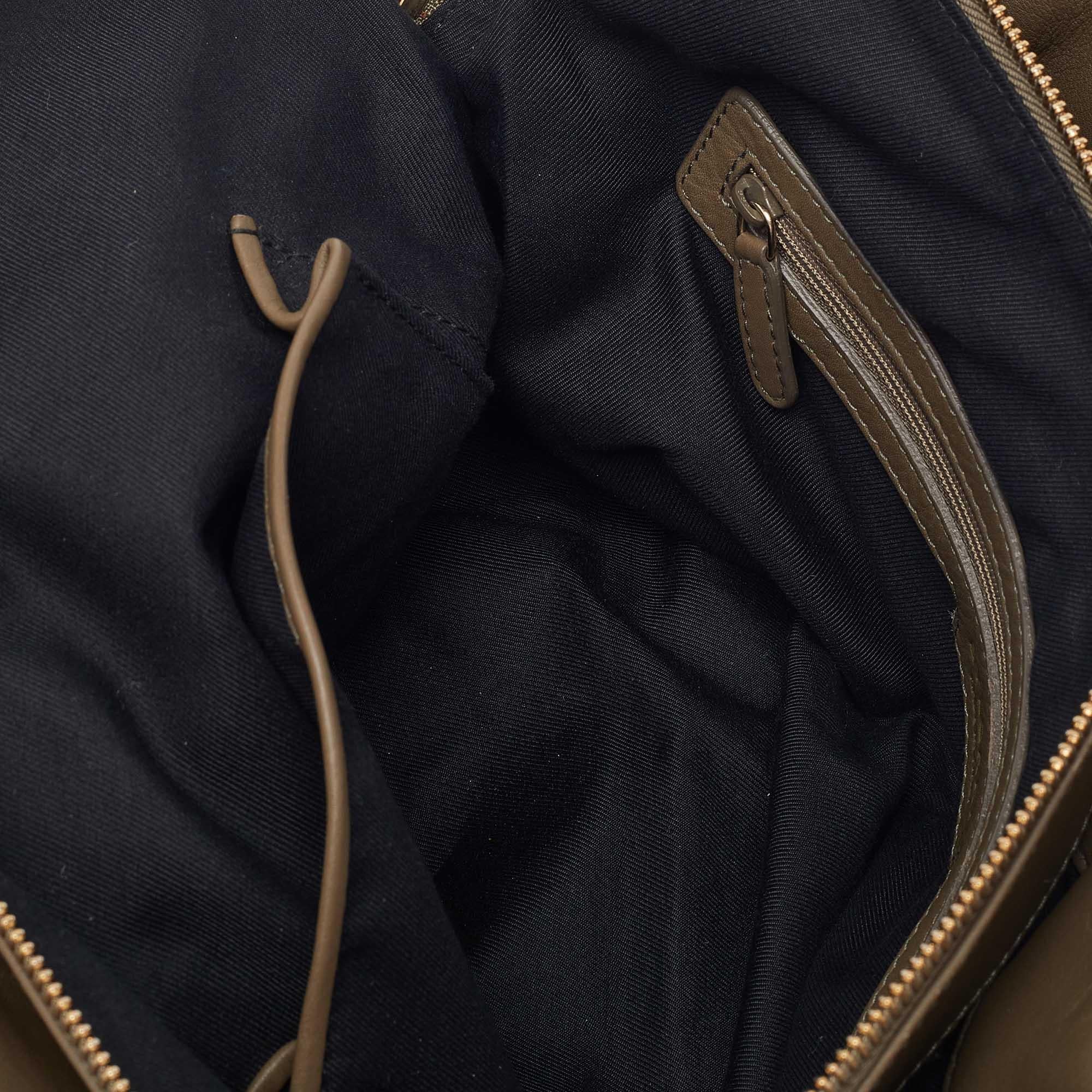 Bvlgari Olive Green Leather Plisse Twist Shoulder Bag For Sale 2