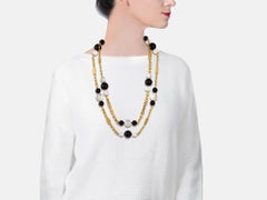 Bvlgari Onyx and Crystal Long Necklace