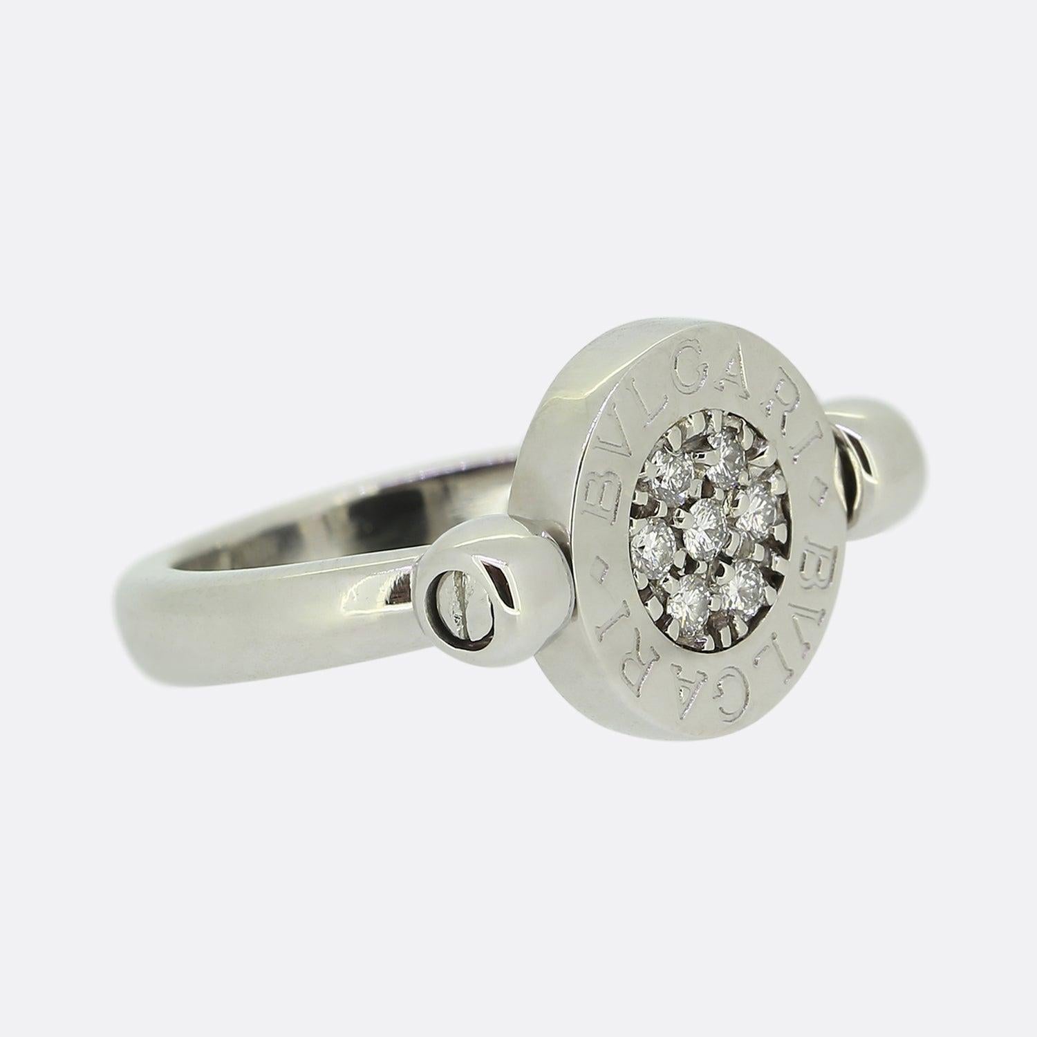Bvlgari Onyx and Diamond Ring In Good Condition For Sale In London, GB