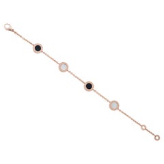 Bvlgari Onyx and Mother of Pearl Station Bracelet in 18k Rose Gold