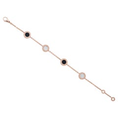 Bvlgari Station-Armband aus 18 Karat Roségold mit Onyx und Perlmutt