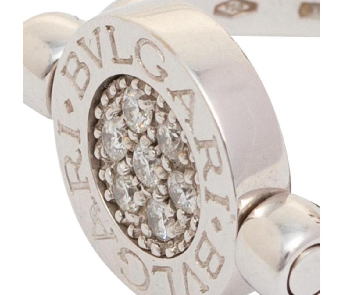 Bvlgari: 18 Karat Weißgold Flip Ring mit Onyx und Diamant 50 für Damen oder Herren