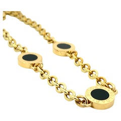 Bvlgari Onyx Gold Link Necklace