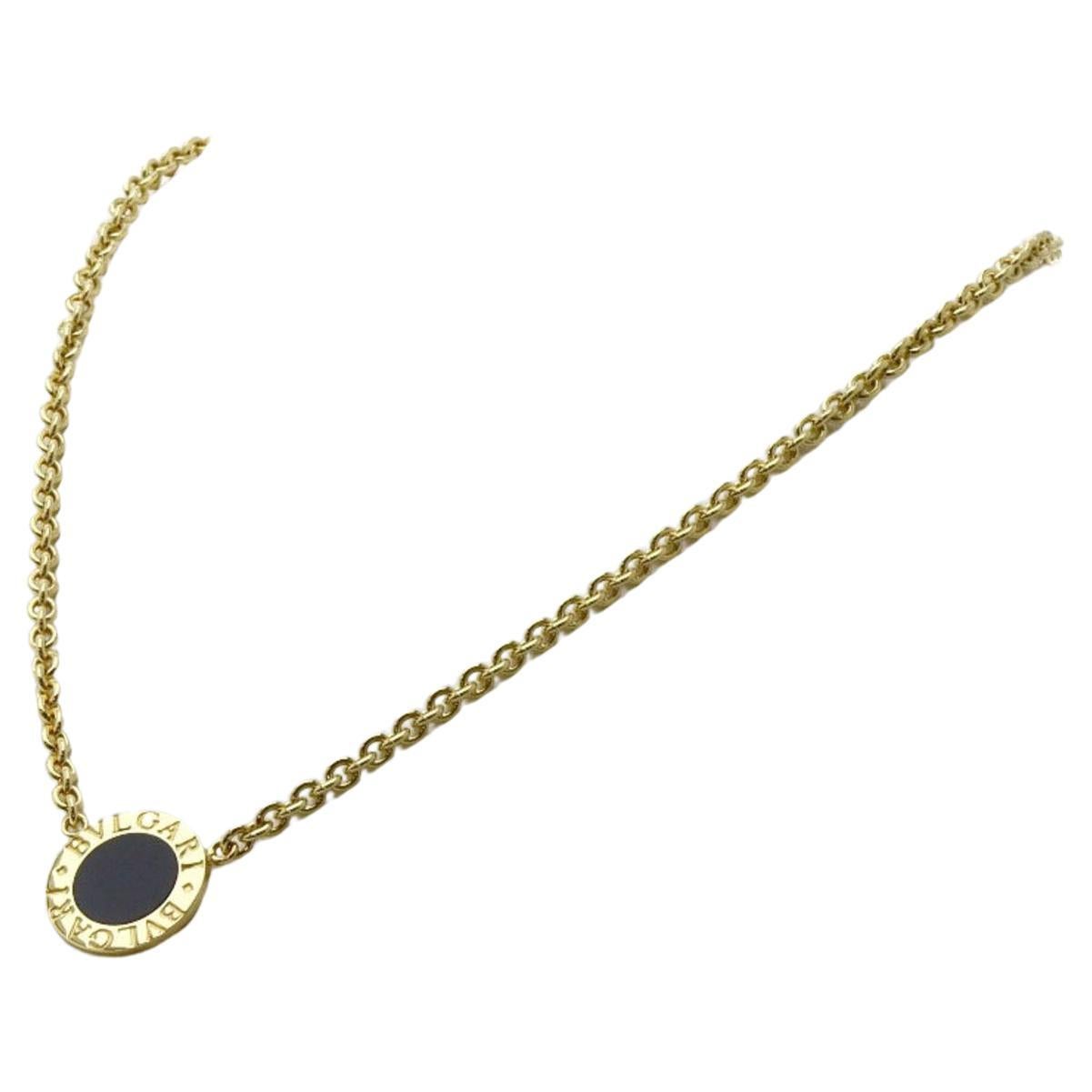 Bvlgari Onyx Necklace in 18K Yellow Gold For Sale